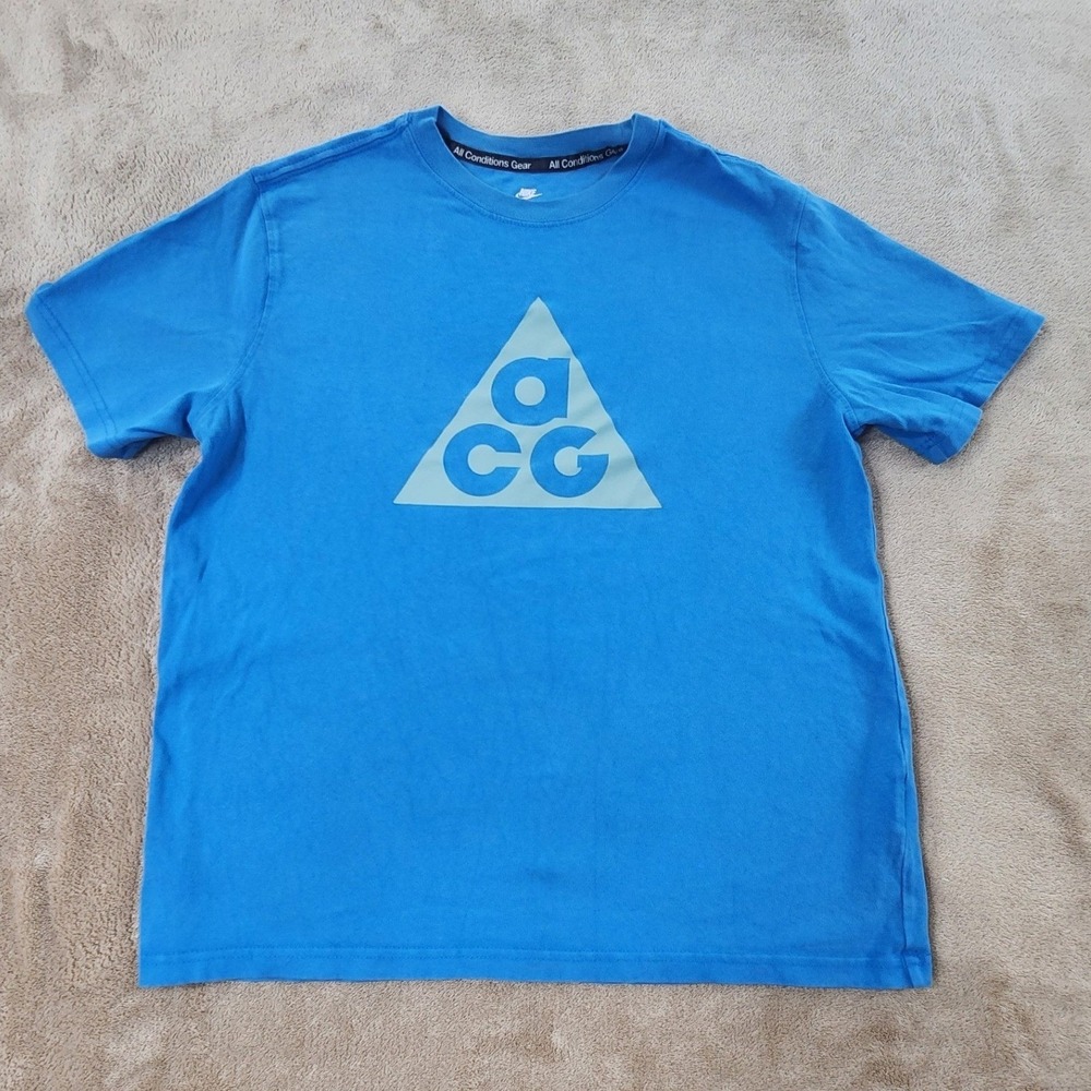 Nike‎ T-Shirt XL youth blue cotton shorts sleeve EUC